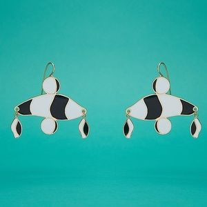 Black, White & Gold DVF earrings